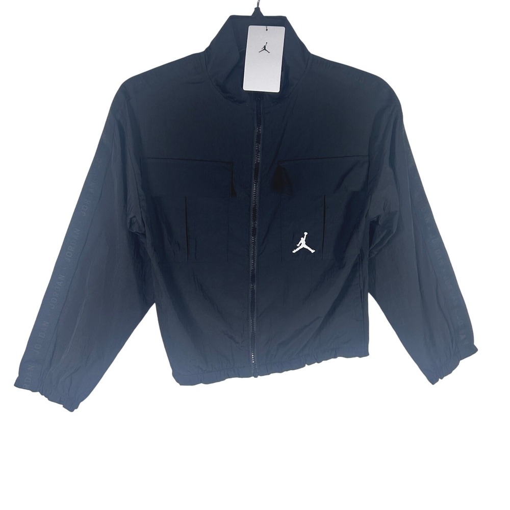 Jordan Girls Black Full Zip Lightweight Track Jacket‎ Size Medium NEW